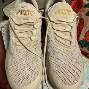 Nike Cream Sneakers with Blue Insole